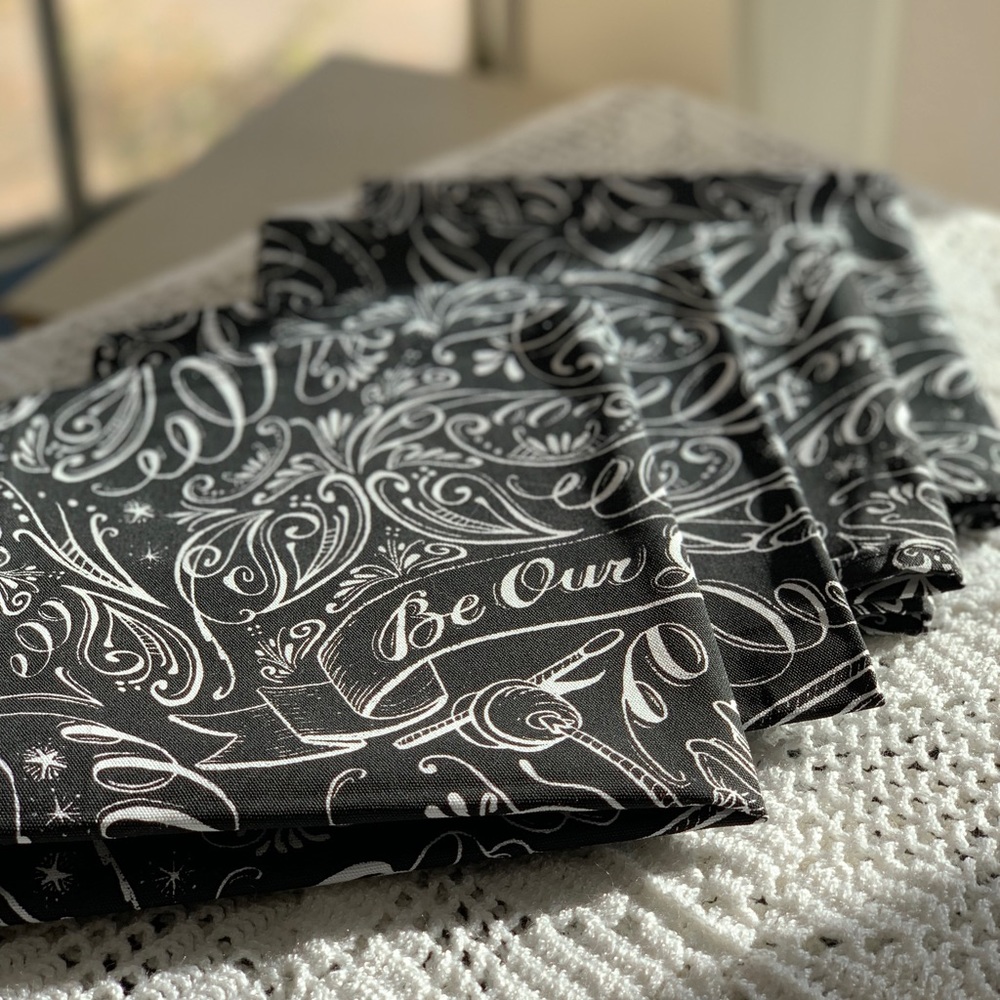 Disney Set 4 Chalkboard Be Our Guest Cotton Napkin